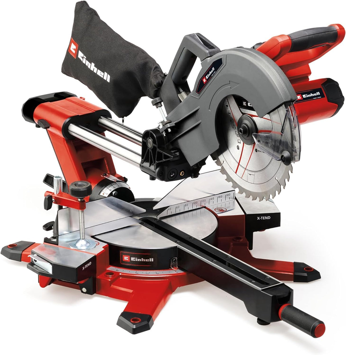 Einhell Tronzadora-ingletadora con batería TE-SM 36/10 L Li-Solo Power X-Change (36V, hoja de sierra 254 mm, 3800 rpm, función de tracción suave, láser de línea de corte, sin batería)