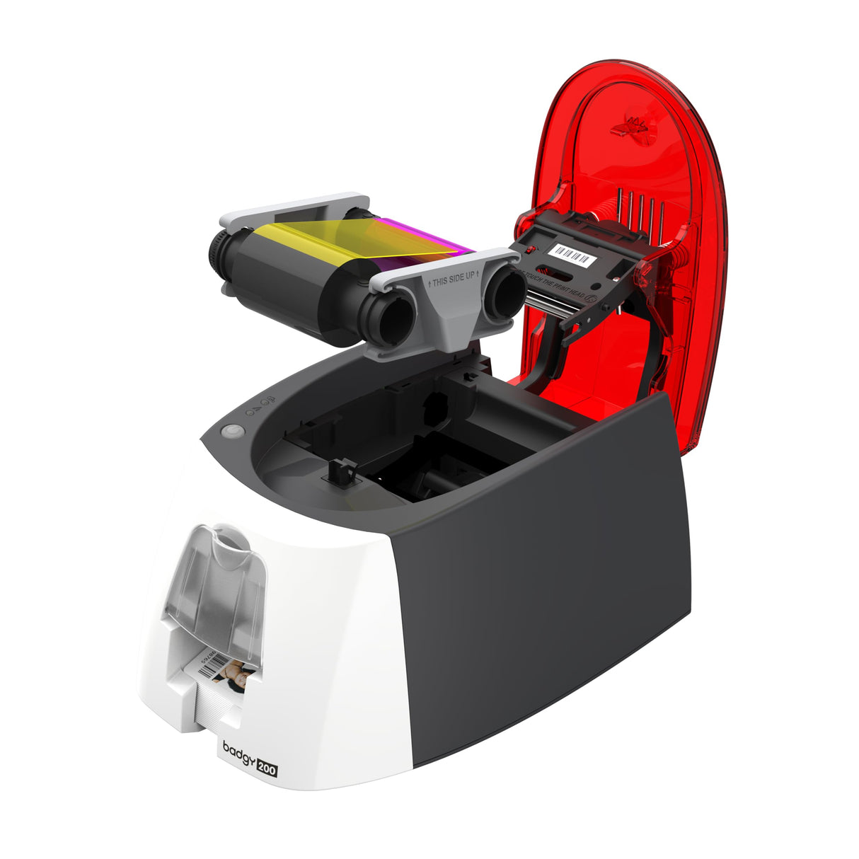 BADGY Evolis ID Printer - Impresora para Insignias de plástico, Rojo