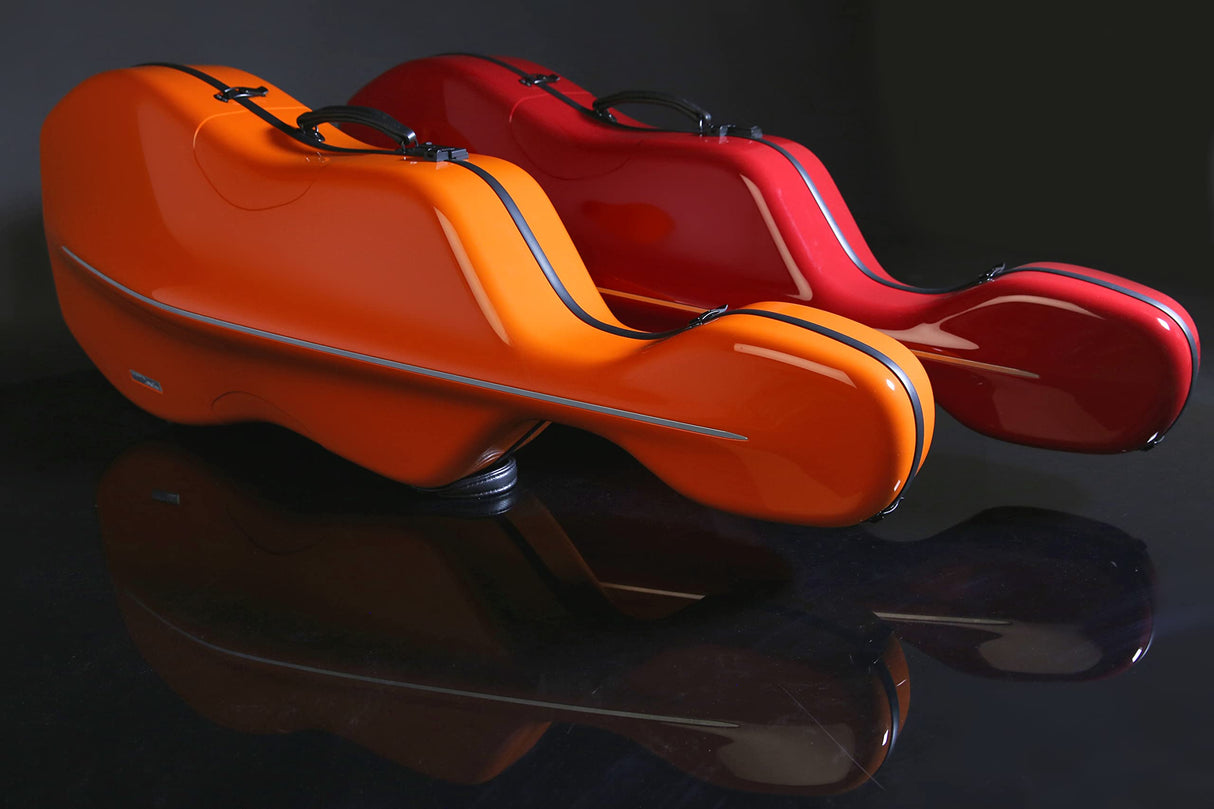 Gewa Celloetui AIR 3,9 kg naranja/negro Made in Germany extremadamente irrompible, mejores propiedades aislantes