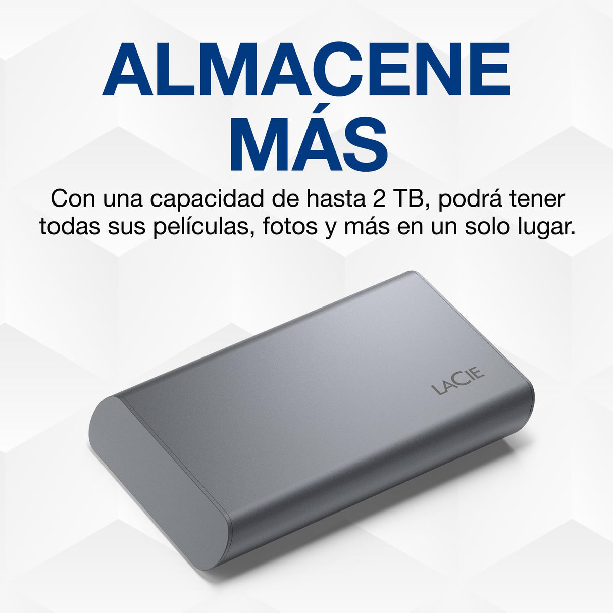 LaCie Mobile SSD Secure 2TB — diseño fino, USB‑C SSD externo portátil, Grey, para Mac y Windows — incluye Rescue Data Recovery