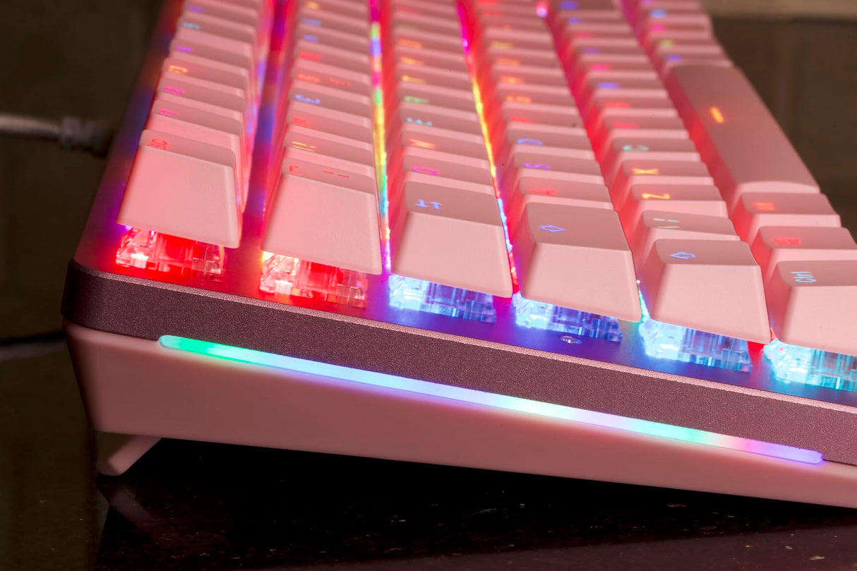 Glorious Gaming GMMK 2 Full Size (96%) - Teclado gaming mecánico, carcasa de aluminio, personalizable, keycaps dobles, switches Glorious Fox, RGB, distribuciones QWERTZ alemán - Rosa