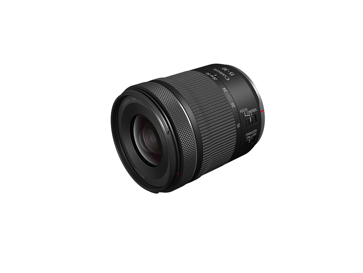 Canon Objetivo RF 15-30mm F4.5-6.3 IS STM, Lente Zoom Ultra Gran Angular Serie L, para Viajes y Arquitectura, Ligero, Motor STM, Estabilizador óptico 5,5 Pasos, Compatible con Sistema EOS R, Negro