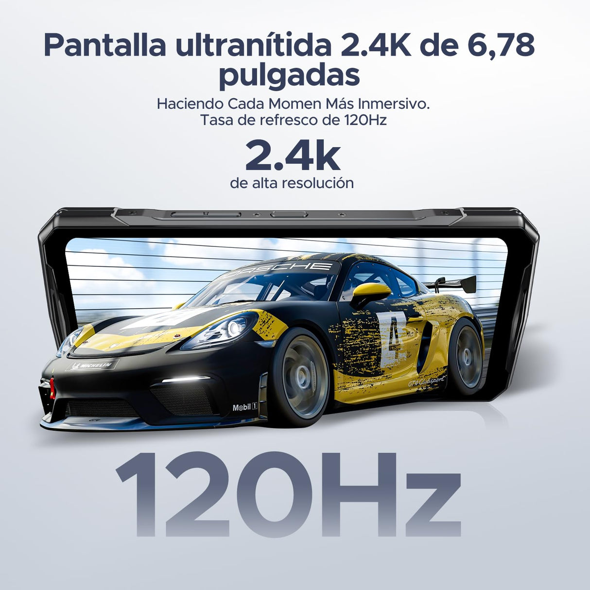 DOOGEE V40 Telefono Movil Irrompible 5G Con AI 32GB+512GB, 6.78"FHD+120Hz, 4nm Dimensity 7300 Movil Indestructible Android 14 Cámara 108MP+Visión Nocturna 8680mAh Smartphone IP68IP69K/NFC/WiFi6/Huella