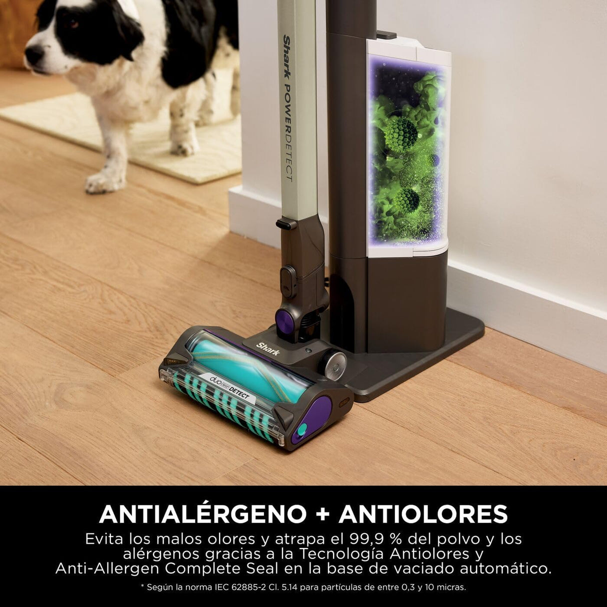 Shark PowerDetect Clean&Empty Aspiradora sin cable, DuoClean Detect, limpieza inversa, base de autovaciado de 2 l, Anti-Hair Wrap Plus, autonomía de 70 min,cepillos multisuperficie, gris, IP3251AMZEUT