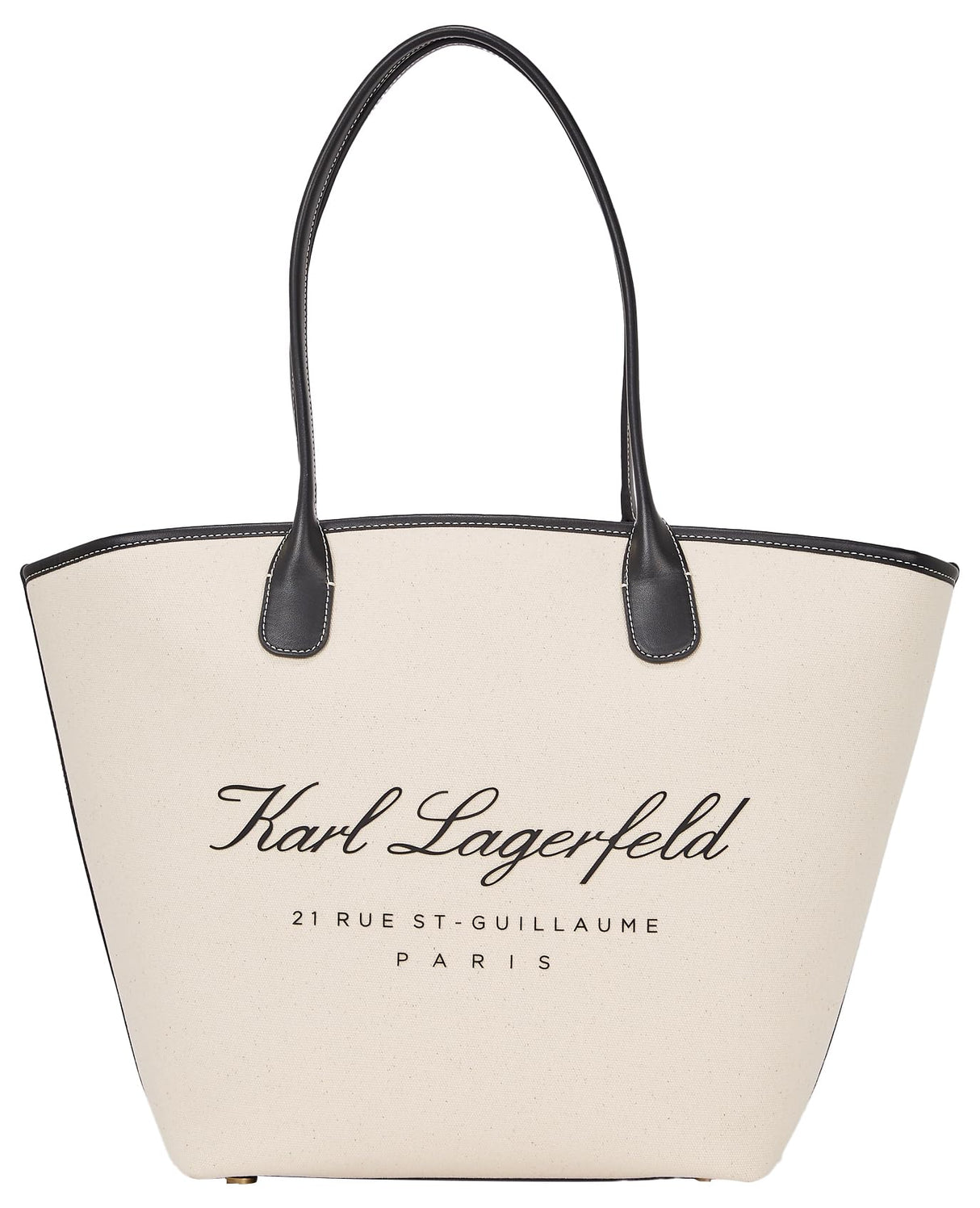 Hotel Karl - Bolsa de lona mediana para mujer, color natural/negro, talla única
