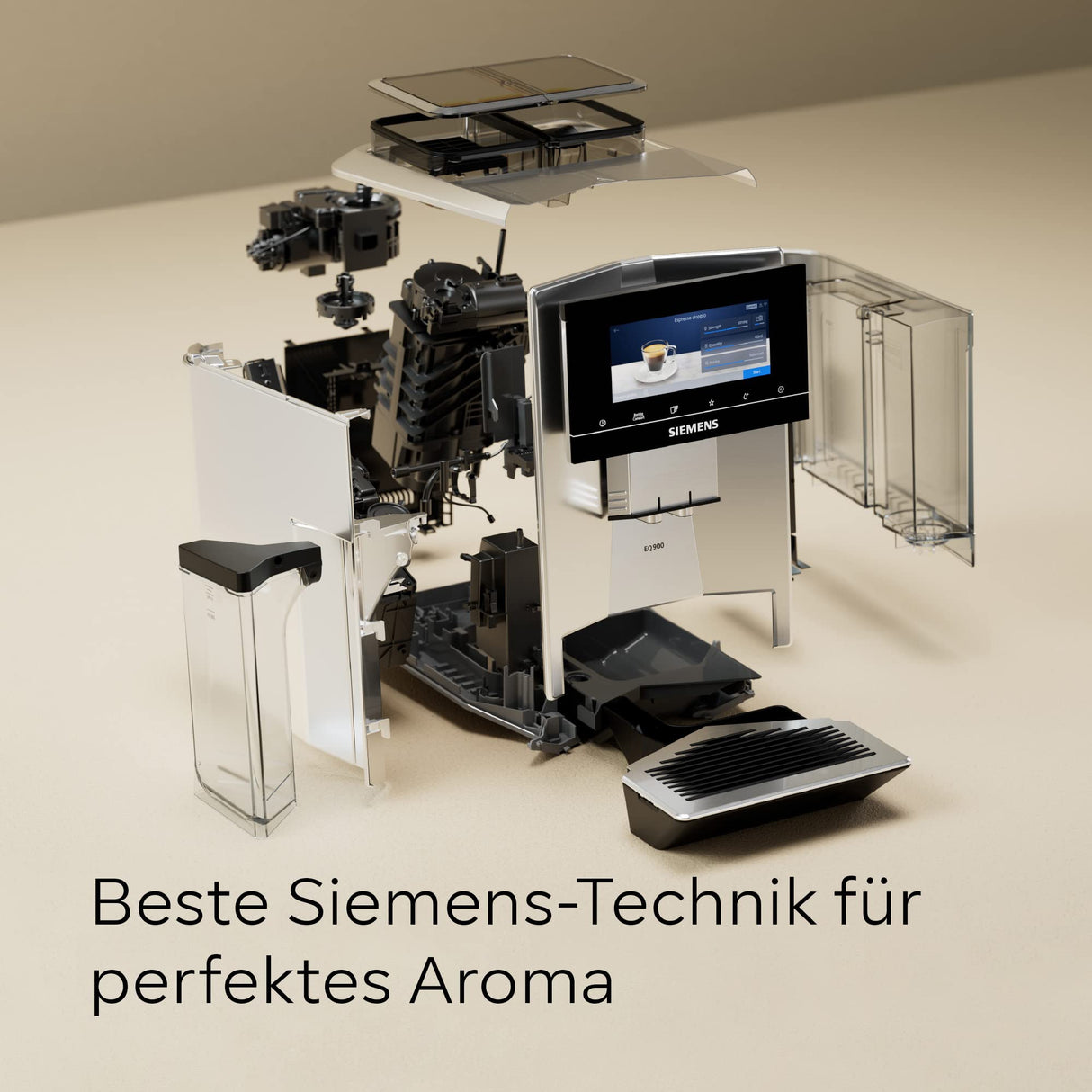 SIEMENS TQ907D03 Cafetera 1500, Plata, 47 x 31,5 x 39,2 cm