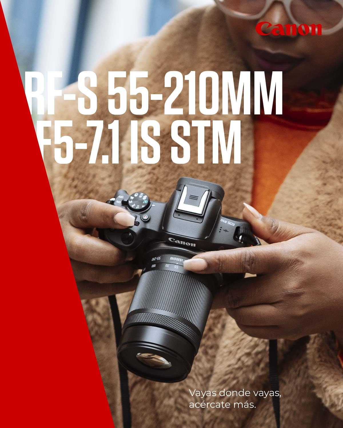 Canon Objetivo RF-S 55-210mm F5-7.1 IS STM - Teleobjetivo Zoom, Estabilizador Óptico 4,5 Pasos, Ideal para Viajes y Deporte | Compatible Sistema EOS R