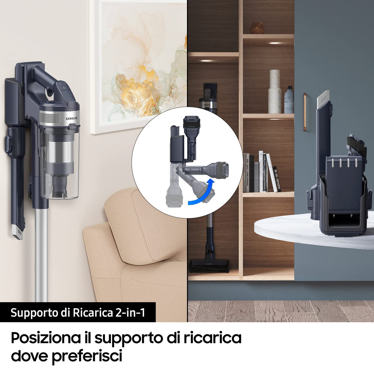 SAMSUNG Aspiradora inalámbrica Jet™ 60 Turbo VS15A6031R1/ET, sin Bolsa, Potencia 150 W, hasta 40 min de autonomía, Menta