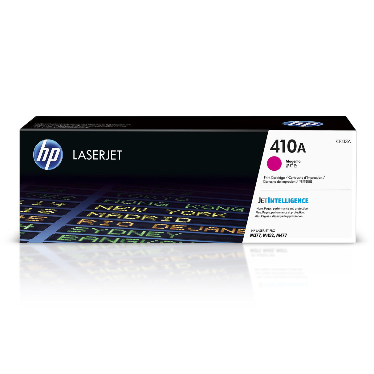 HP 410A CF413A, Magenta, Cartucho Tóner Original, de 2.300 páginas, para impresoras HP Color LaserJet Pro serie M452 y M477
