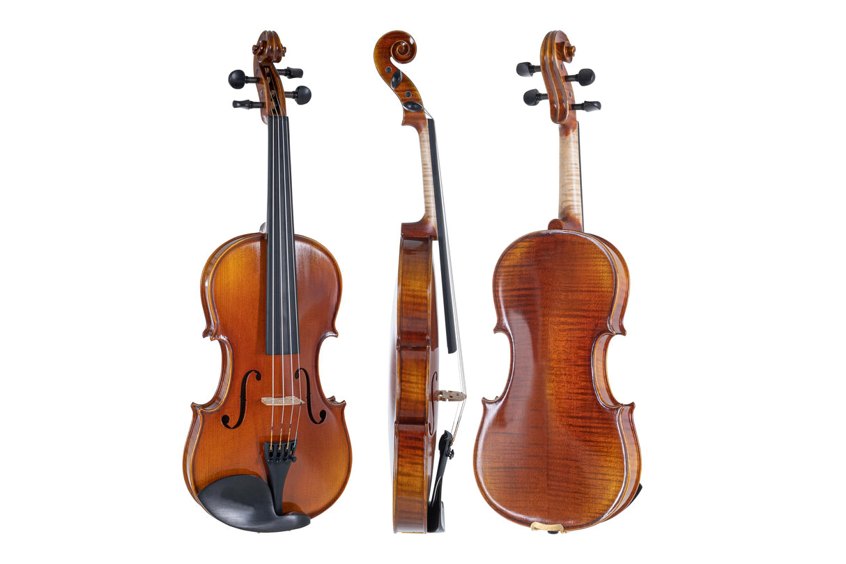 GEWA Maestro 1 VL 3/4 - Juego de violín (incluye estuche para violín, arco de carbono y cuerdas Larsen Aurora