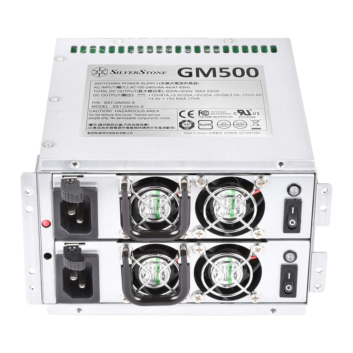 Silverstone GM500-S, Fuente de alimentación Mini redundante 80 Plus Silver 500W+500W, SST-GM500-S
