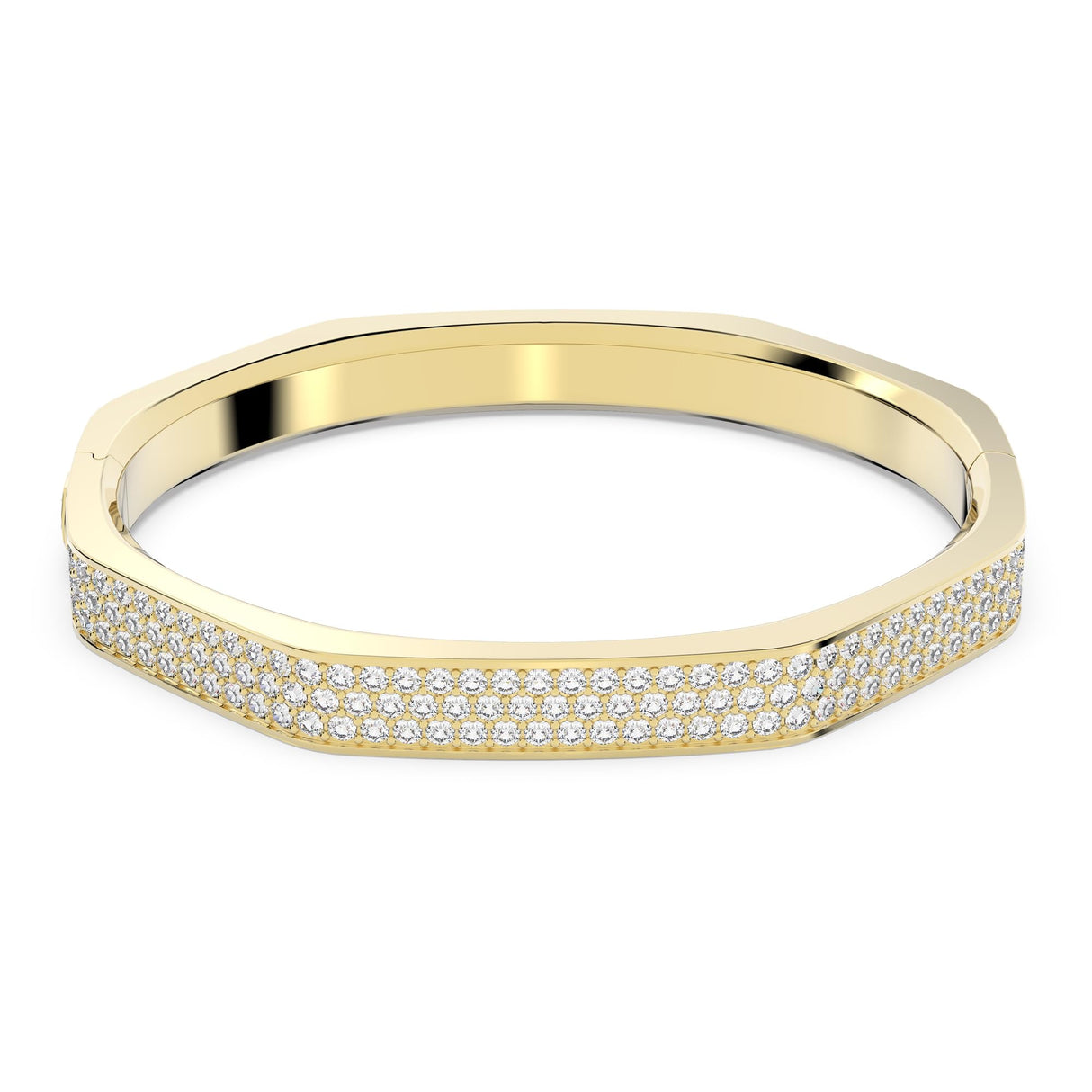 Swarovski Pulsera Dextera, Forma Octogonal, Bañada en Oro, con Cristales, talla M, de la Colección Dextera de Swarovski
