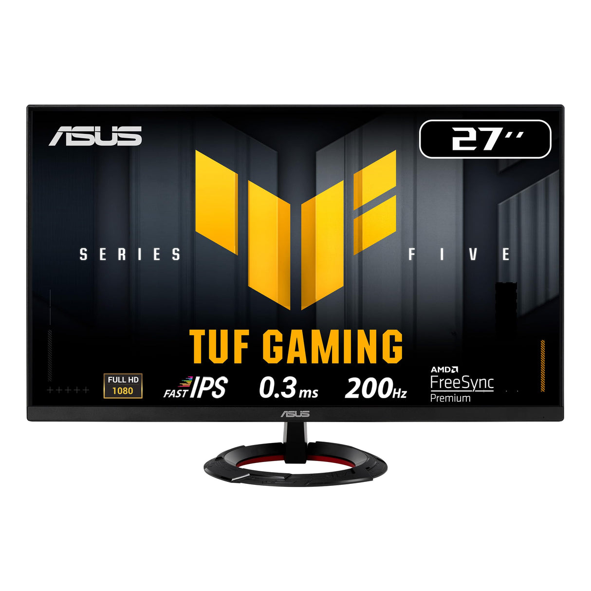 ASUS TUF Gaming VG279Q5R - Monitor de 27", Full HD (1920 x 1080), 200 Hz, Fast IPS, ELMB, 0,3 ms GTG (mín.), Altavoces estéreo, DisplayWidget Center, AI Visual