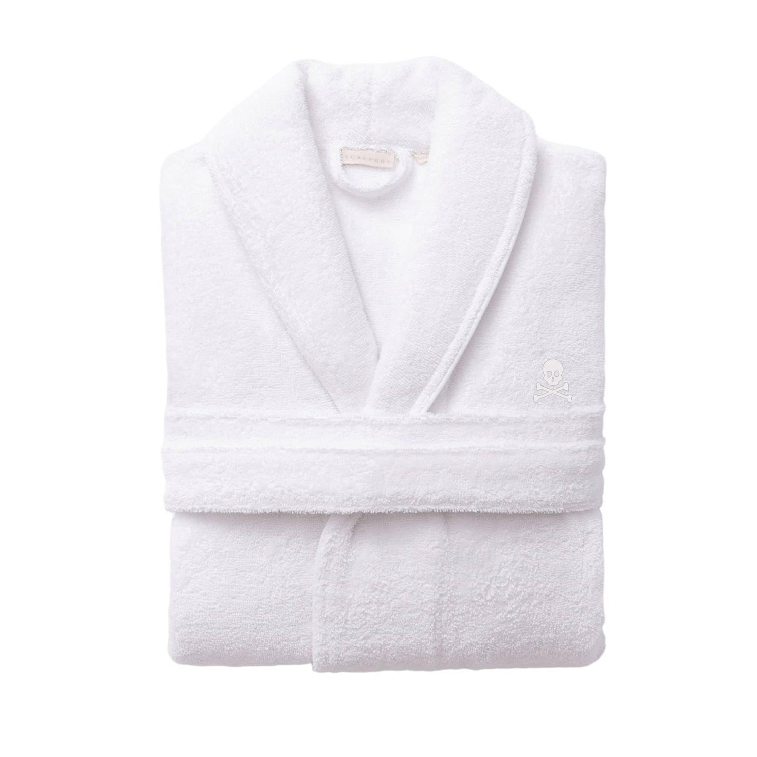 Albornoz S-M 100%Algodón 360GSM Blanco con ribetes blancos Scalpers Home