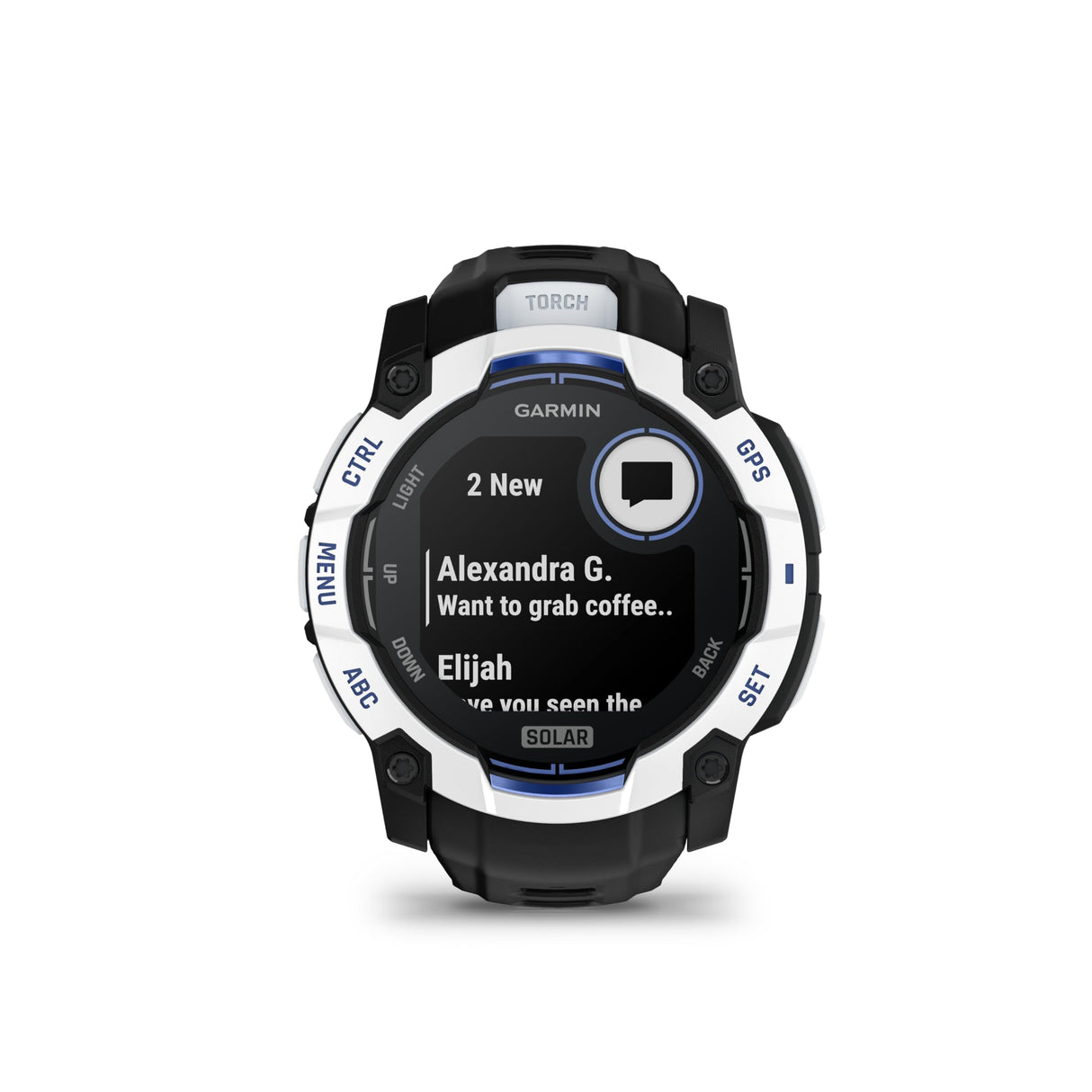 Garmin Instinct 3 GPS 50mm Smartwatch, Solar, Whitestone