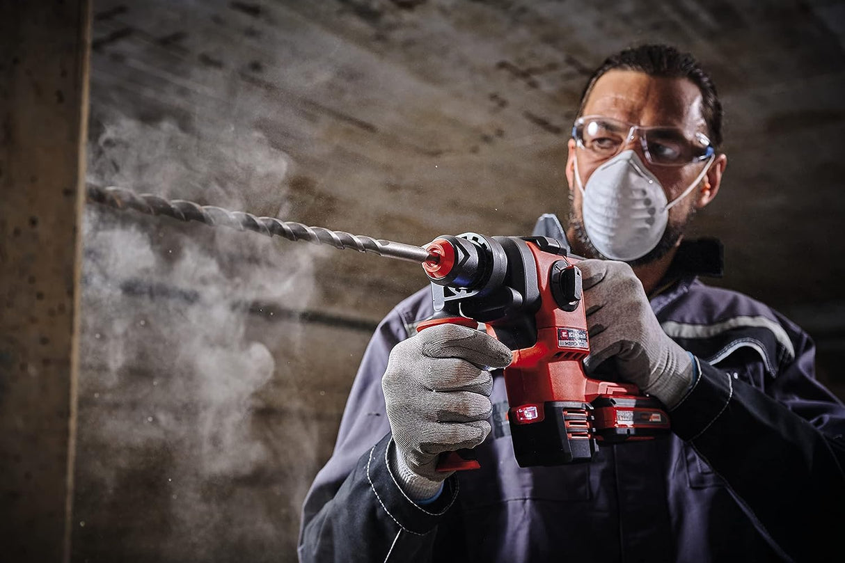 Einhell Martillo percutor a batería HEROCCO Power X-Change, Li-Ion, 18 V, 2.2 Joule, 18 Nm, motor sin escobillas, mecanismo impacto neumático, toma SDS+, incl. E-box, sin batería ni cargador