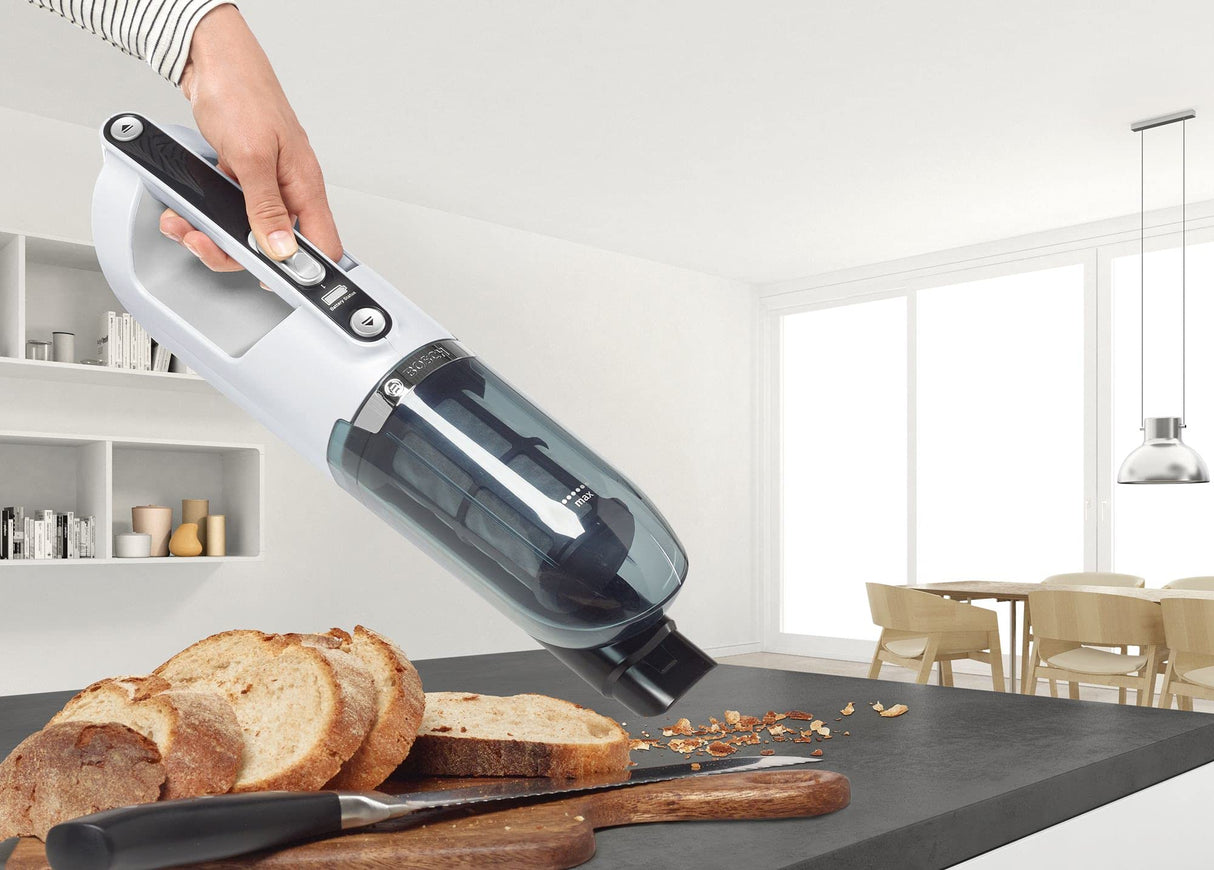 Bosch Flexxo Serie | 4 BBH32551 - Aspirador sin cable y de mano, de 25.2V con accesorios integrados, color blanco