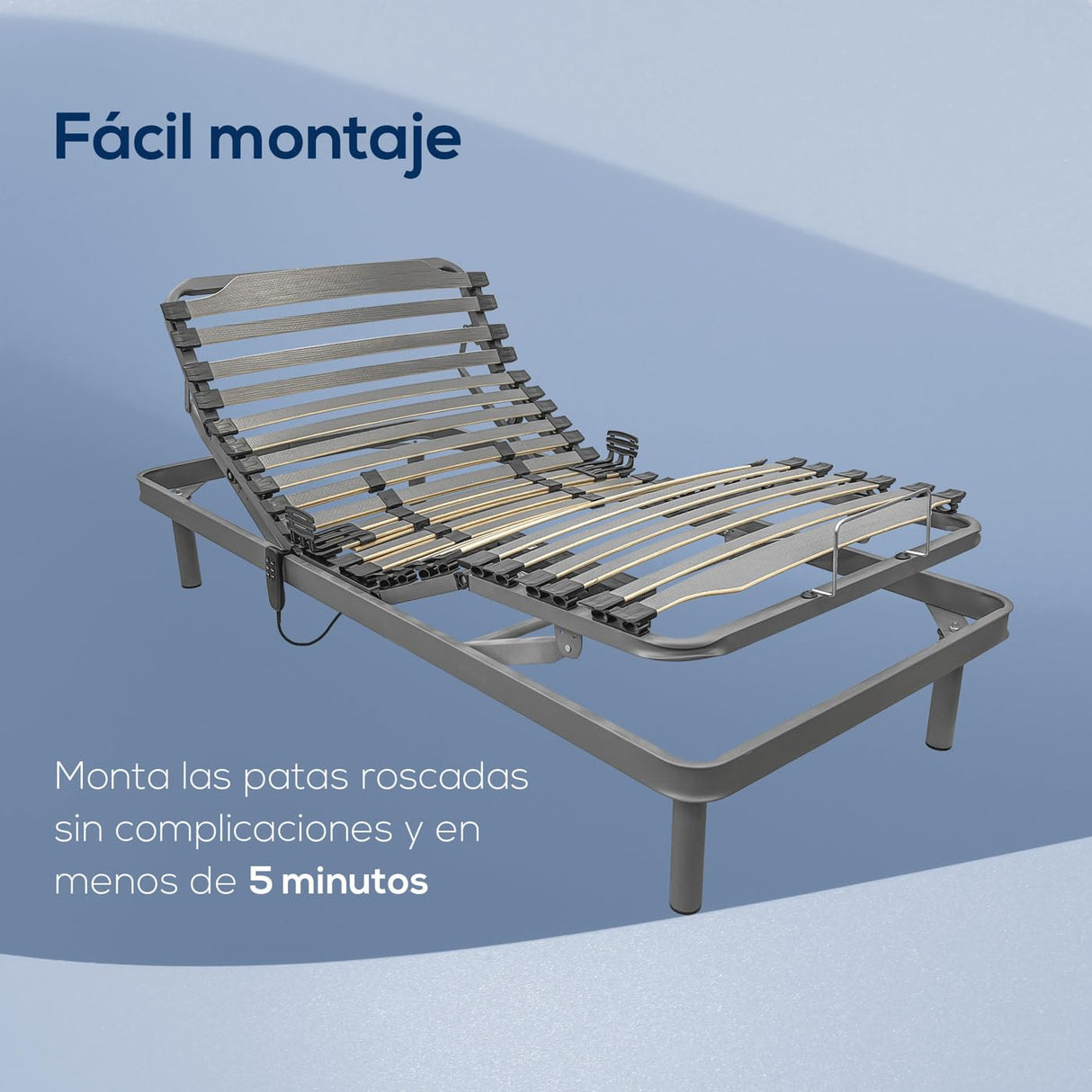 DUÉRMETE ONLINE - Pack Cama Eléctrica Articulada Reforzada Ergomedic Pro + Colchón Sanitario Sanipur + Barandillas INOX, 90x190