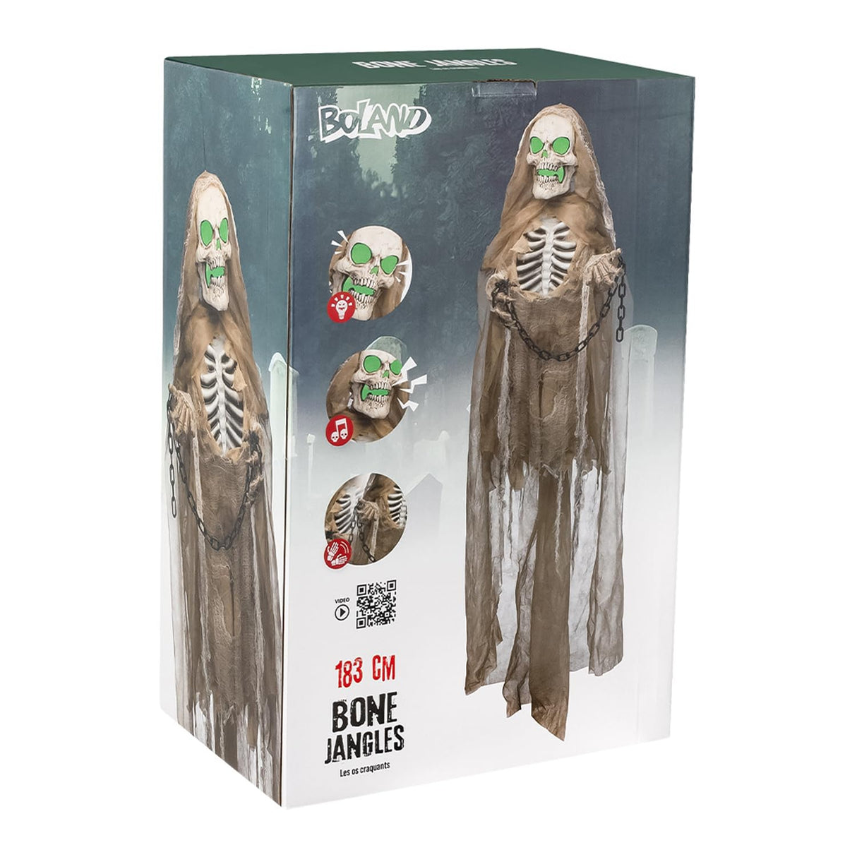 Boland- Halloween Decoración Colgante Cascabeles de Hueso, Multicolor, 183 cm (73123)