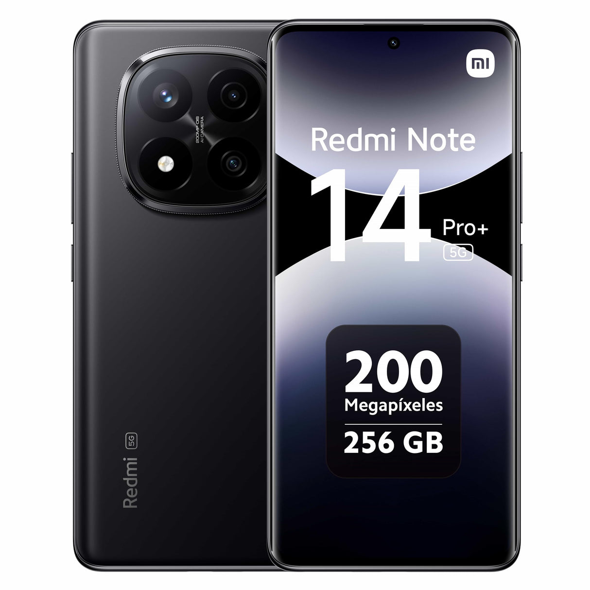 Xiaomi Redmi Note 14 Pro+ 5G Smart Phone, 12GB RAM 256GB, Pantalla AMOLED de 6,67 Pulgadas 1,5k, Sensor de Huellas, Cámara de 200 MP, Doble Tarjeta SIM, NFC, Carga Rápida de 120 W, Negro
