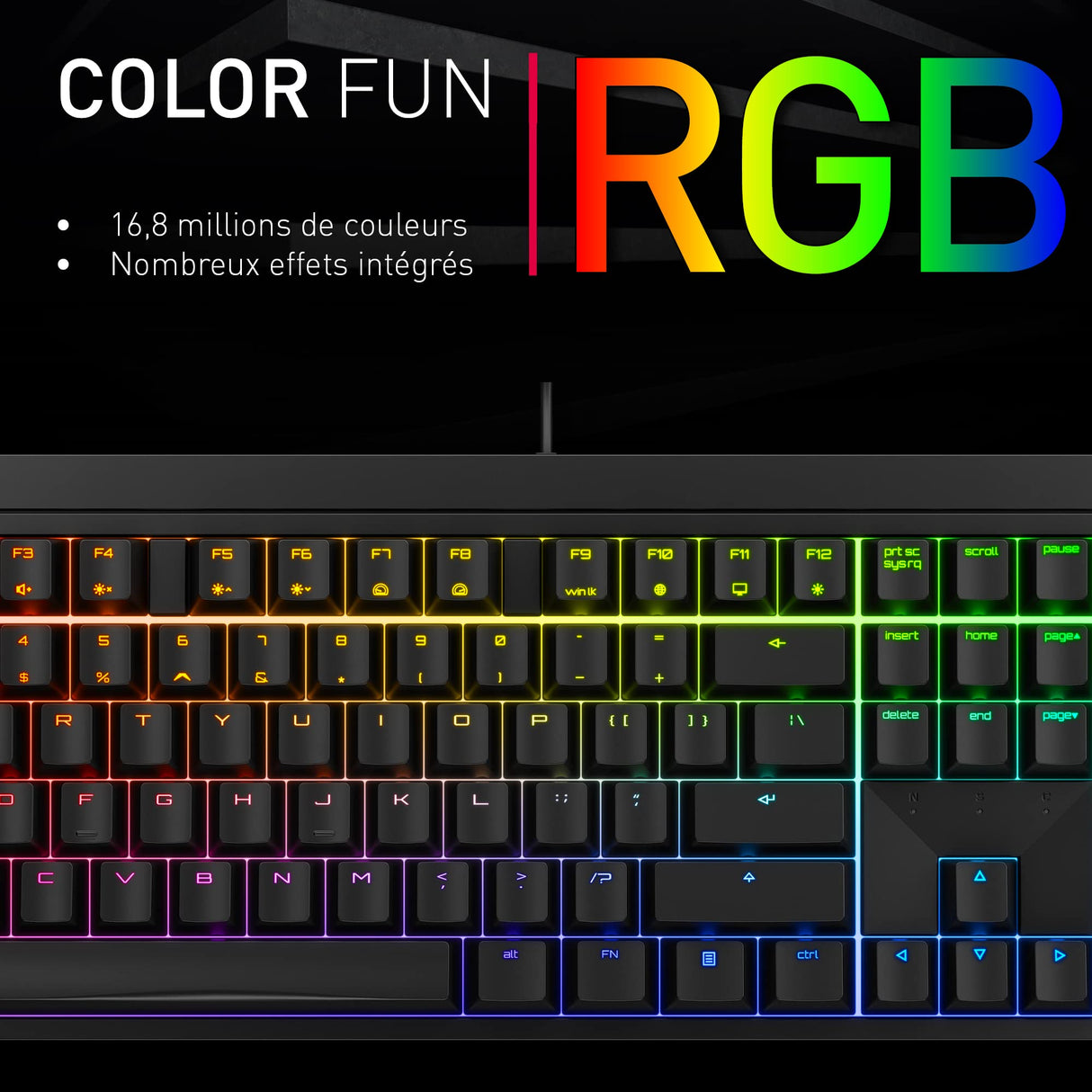CHERRY MX 2.0S, Teclado Mecánico de Gaming con Iluminación RGB, Distribución de Teclado Europeo (QWERTY), con Cable, Diseñado en Alemania, Switches MX RED, Negro