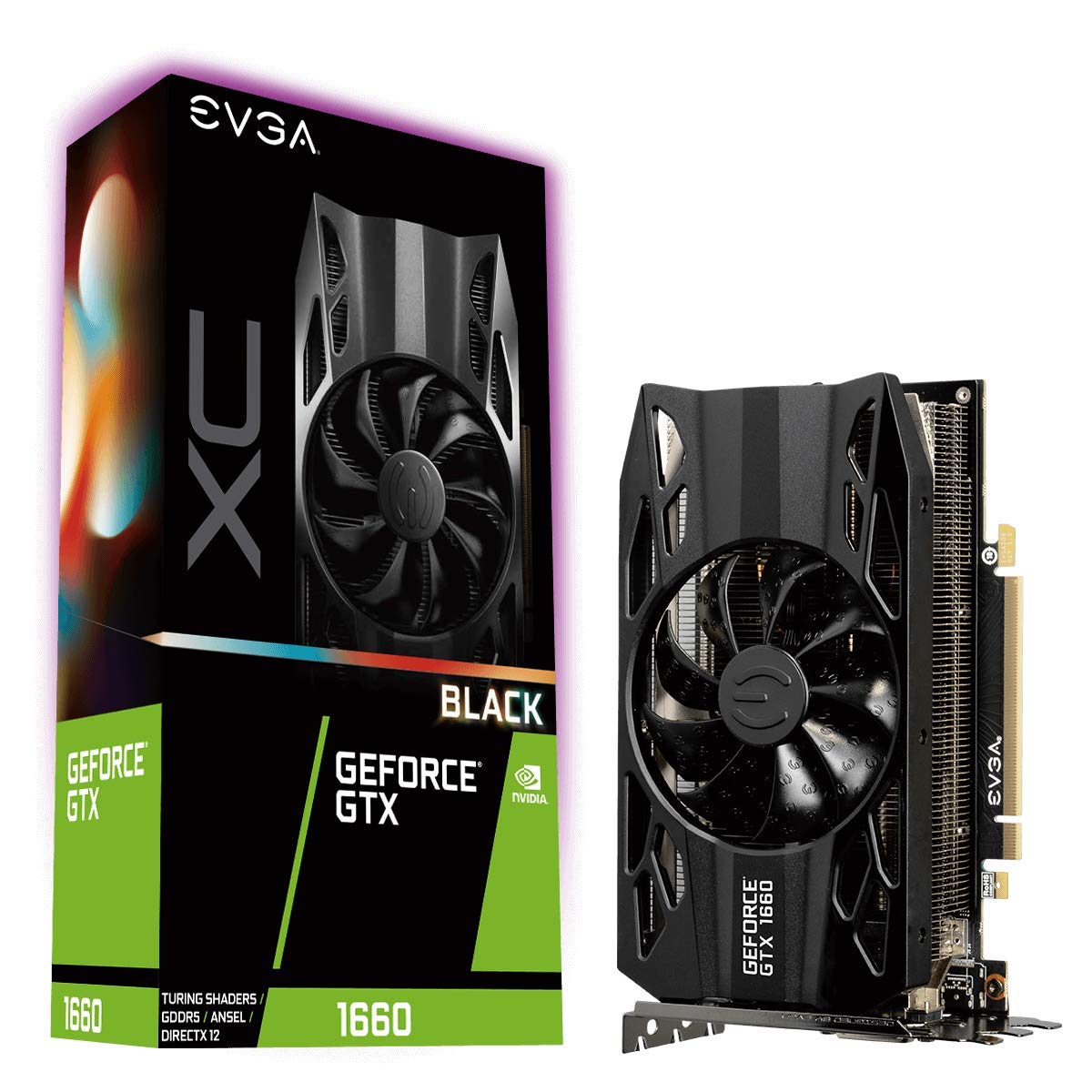 EVGA GeForce GTX 1660 XC BLACK GAMING, 6GB GDDR5, Fan HDB, Placa de Vídeo 06G-P4-1161-KR