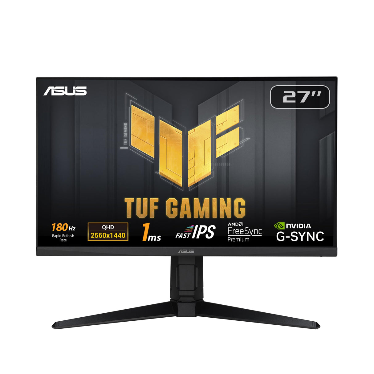 ASUS TUF VG27AQL3A Monitor Gaming 27" (QHD, 180 Hz, Fast IPS, ELMB Sync, Freesync Premium™, compatible con G-Sync, VESA AdaptiveSync Display 180 Hz, Variable Overdrive, 130 % sRGB, DisplayHDR™ 400)