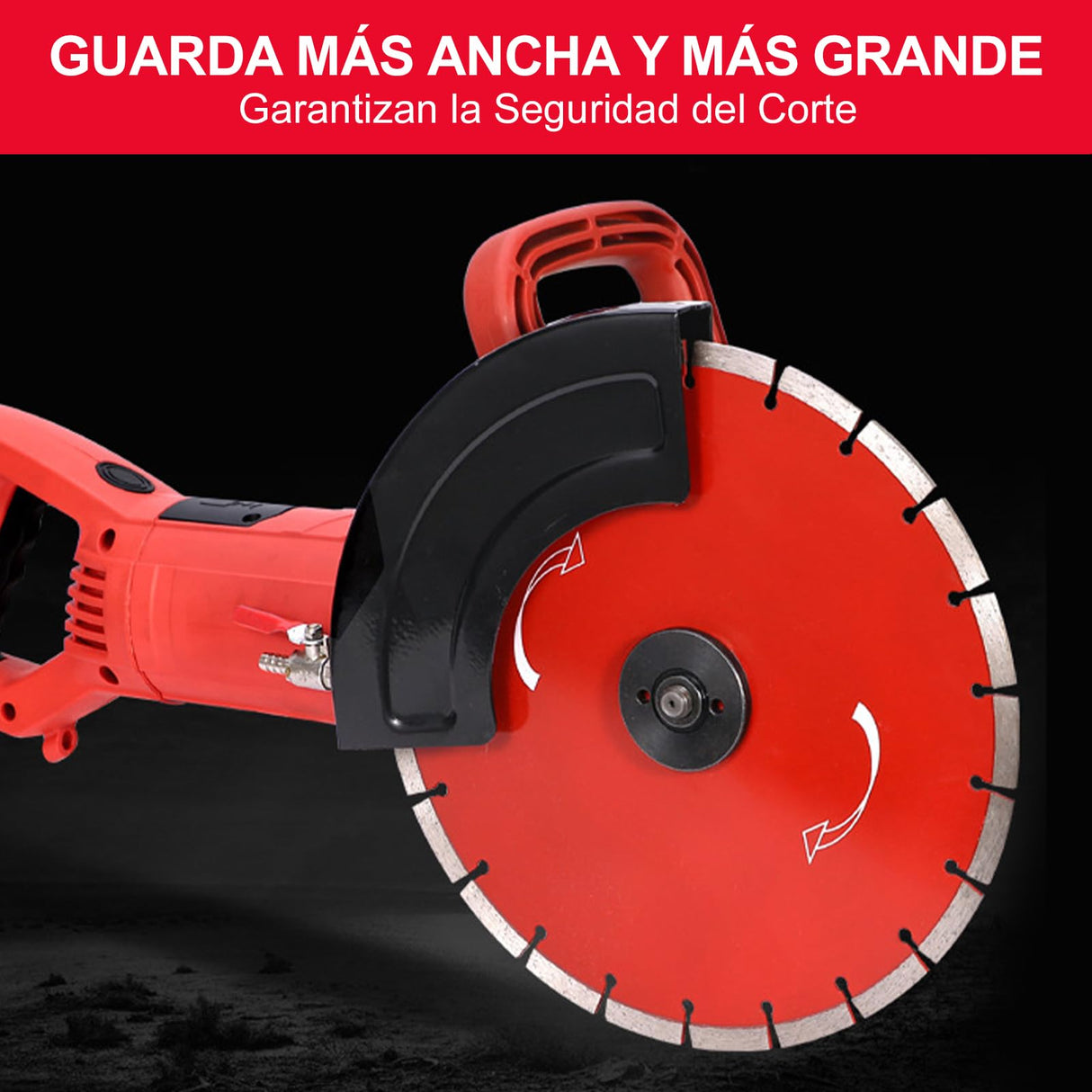 HYCHIKA 3200W Sierra Eléctrica para Hormigón, 305mm Cortador de Sierra Circular con Motor de 4300RPM, Rozadora Pared Incluye Línea de Agua y Bomba, para Piedra Ladrillo Madera