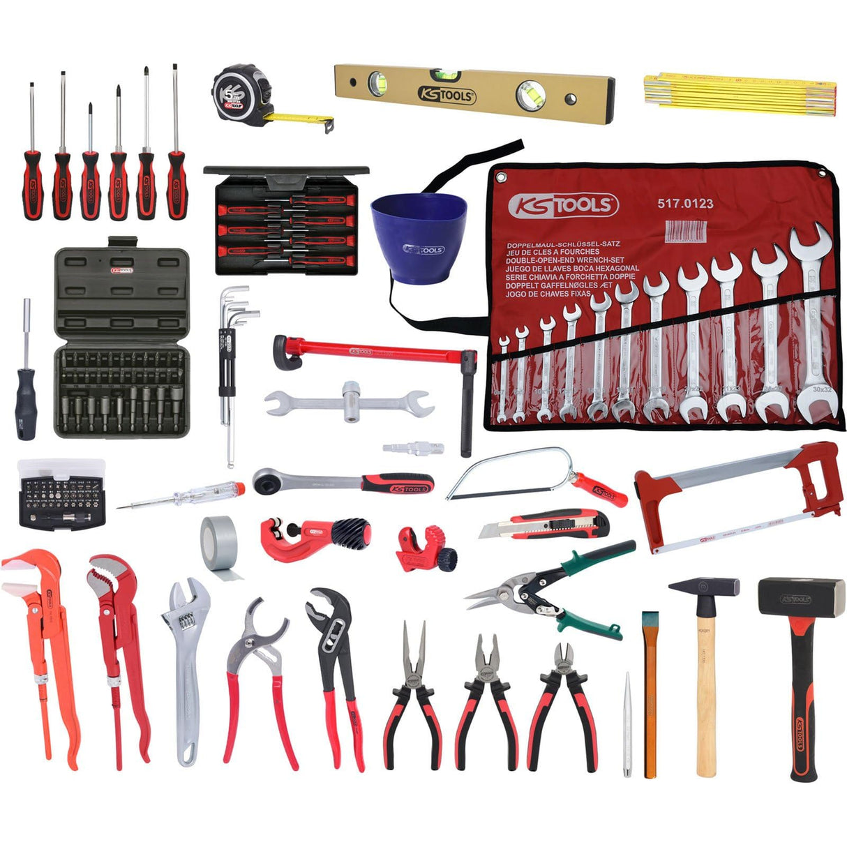 KS Tools 116.0190 Juego de herramientas Premium de fontanería, 120 pzs