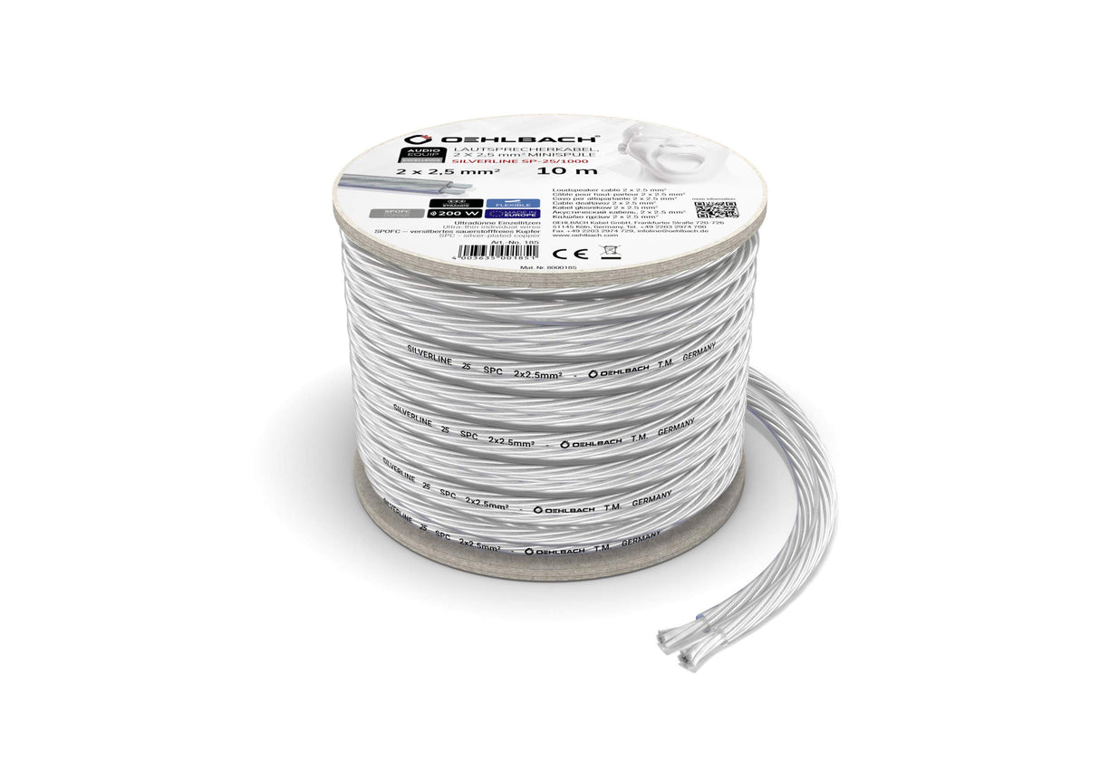 OEHLBACH 185 - Cable para altavoces (10 metros), transparente