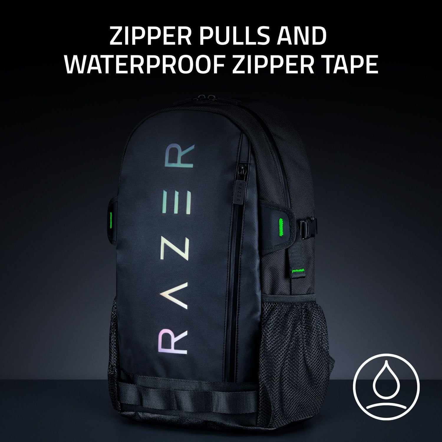 Razer Rogue v3 - Mochila para laptop de 16 pulgadas: exterior resistente al desgarro y al agua, bolsillo lateral de malla para botellas de agua, compartimento dedicado para laptop, se adapta a