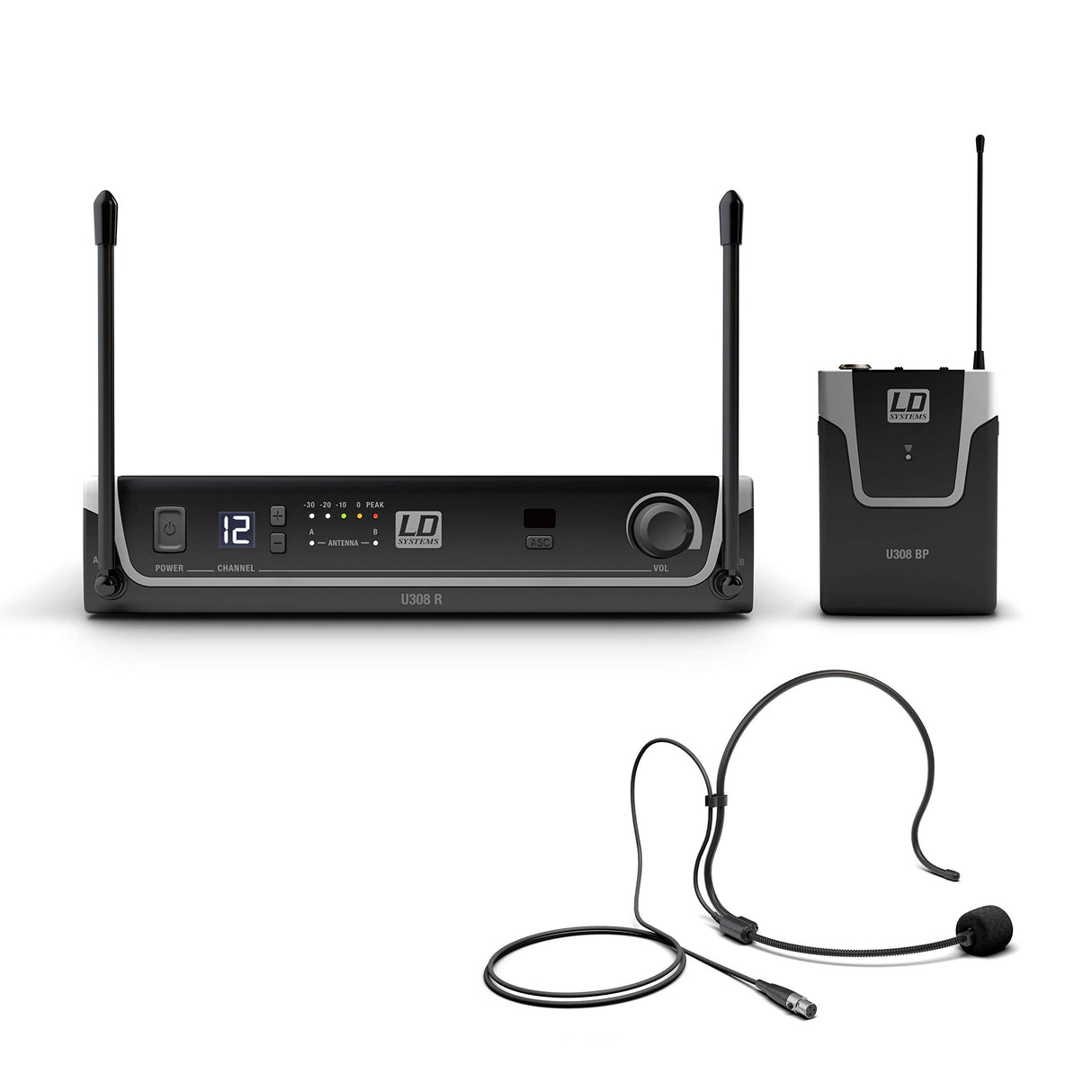 LD Systems U308 BPH - Sistema inalámbrico con petaca y micrófono de diadema - 863 - 865 MHz + 823 - 832 MHz