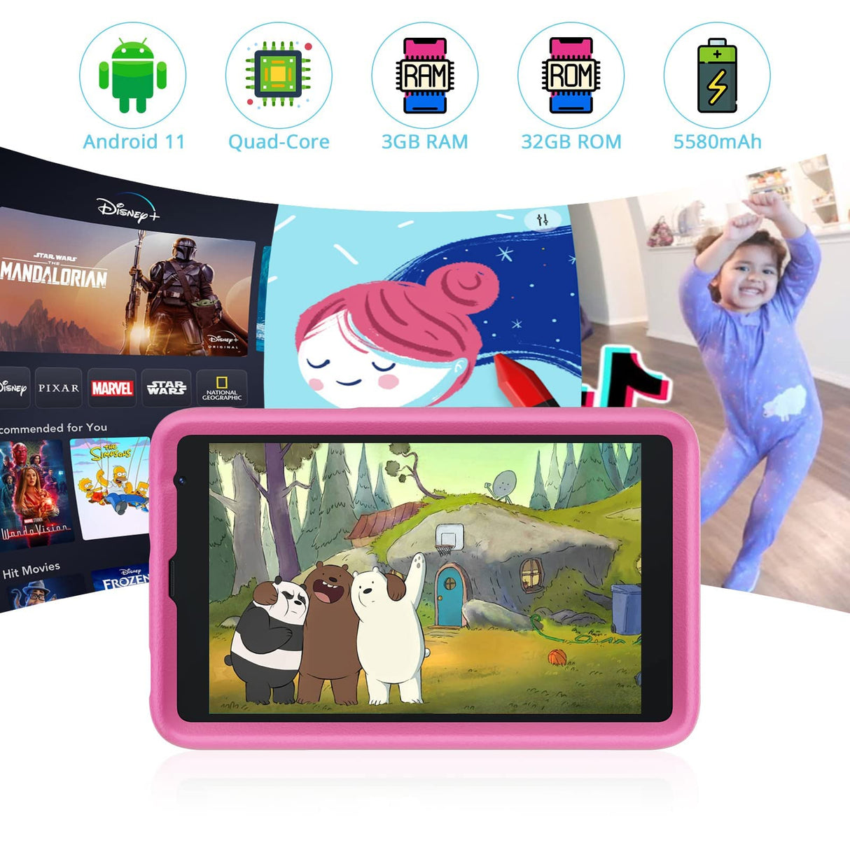Blackview Tab 6 Kids 8" LTE - Tablet 32GB, 3GB RAM, Pink