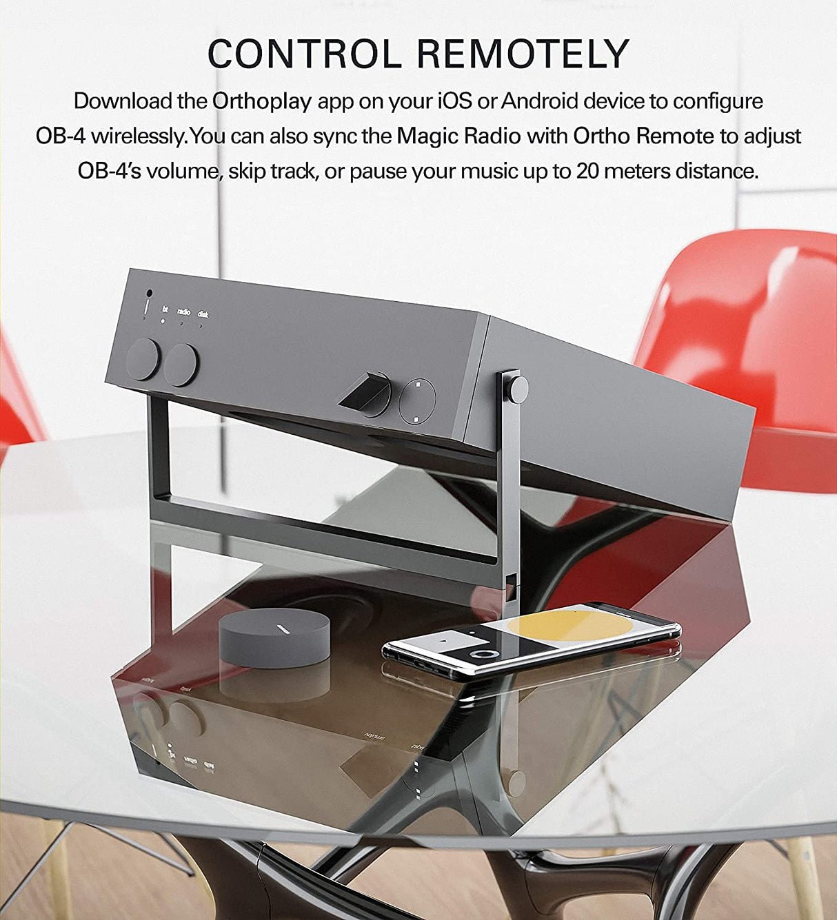 Teenage Engineering OB–4 Altavoz estéreo portátil inalámbrico con Bluetooth, radio FM, bacteria recargable y duradera con una duración de 40 horas, negro