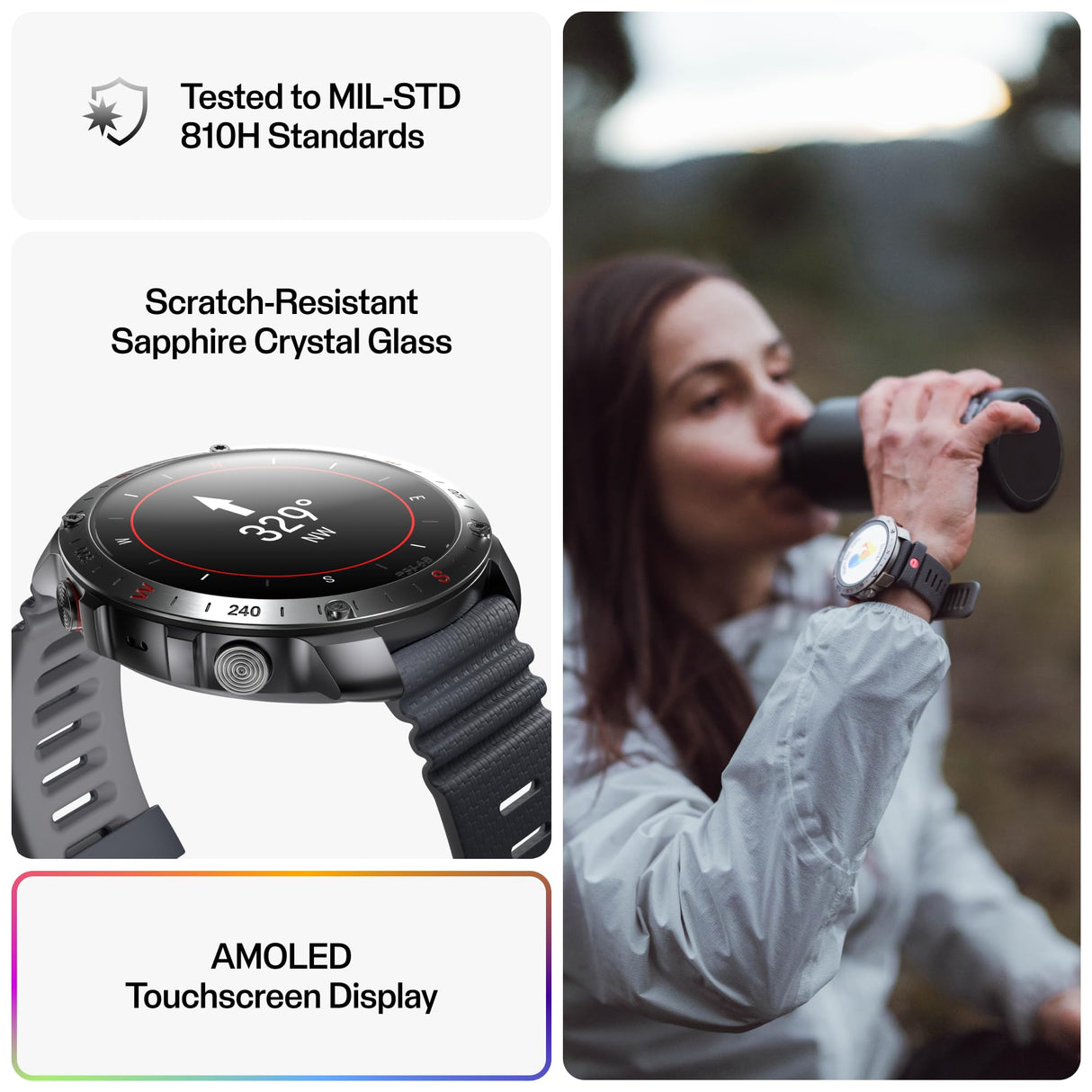 Polar Grit X2 Pro Outdoor Multisport Watch Premium: un smartwatch Robusto con GPS, Funciones de navegación avanzadas, Registro de Actividad, tecnología de biosensores y Entrenamiento con FC, Greige