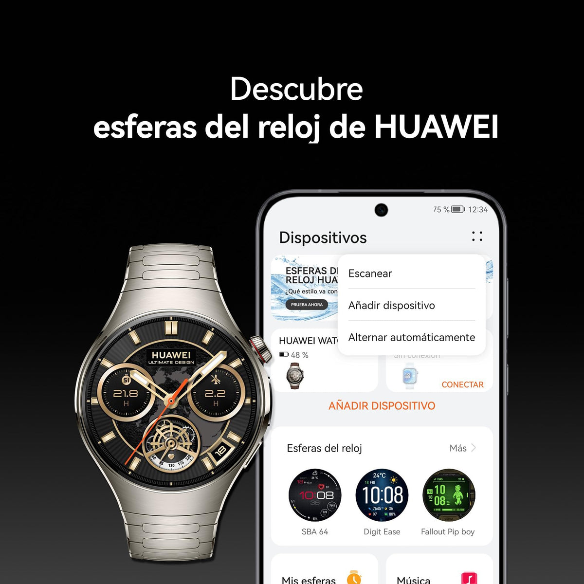 HUAWEI Watch 5, 46mm Smartwatches, Multi-Sensor Revolucionario X-Tap, SpO2 con la Yema del Dedo, Health Glance, Pago NFC, ECG, HRV, eSIM, Android & iOS, Morado