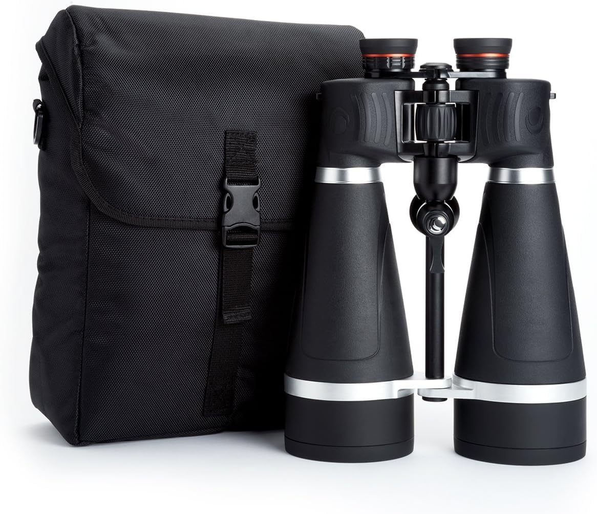Celestron 72031 SkyMaster Pro 20x80mm Prismáticos Porro Prism Impermeables, con protección blindada de Goma, Lente Multicapa, Cristal prismático BAK-4 y Funda de Transporte de Lujo, Negros