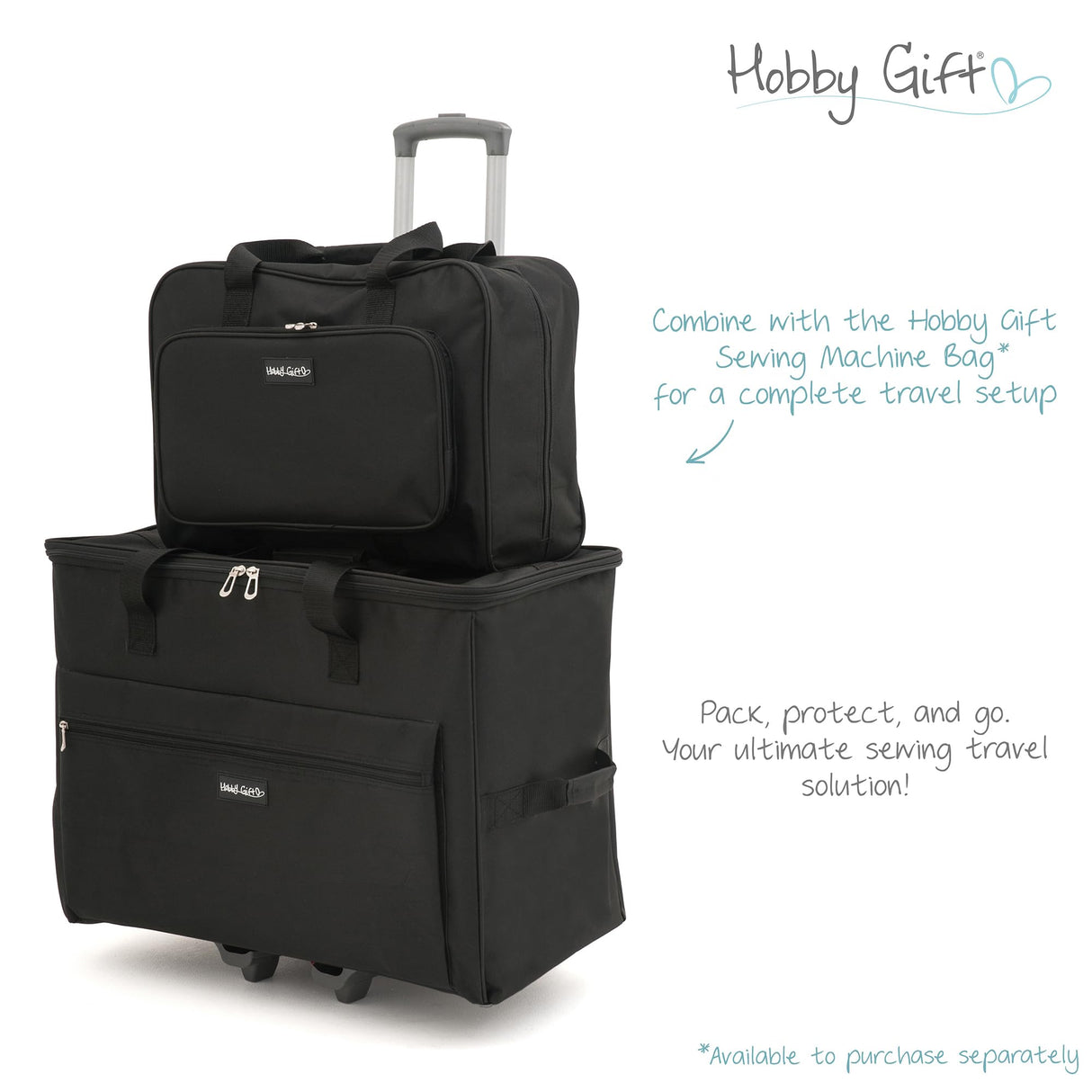 Hobby Gift Hobbygift Bolsa de Almacenamiento para máquina de Coser, Tela, Negro, L