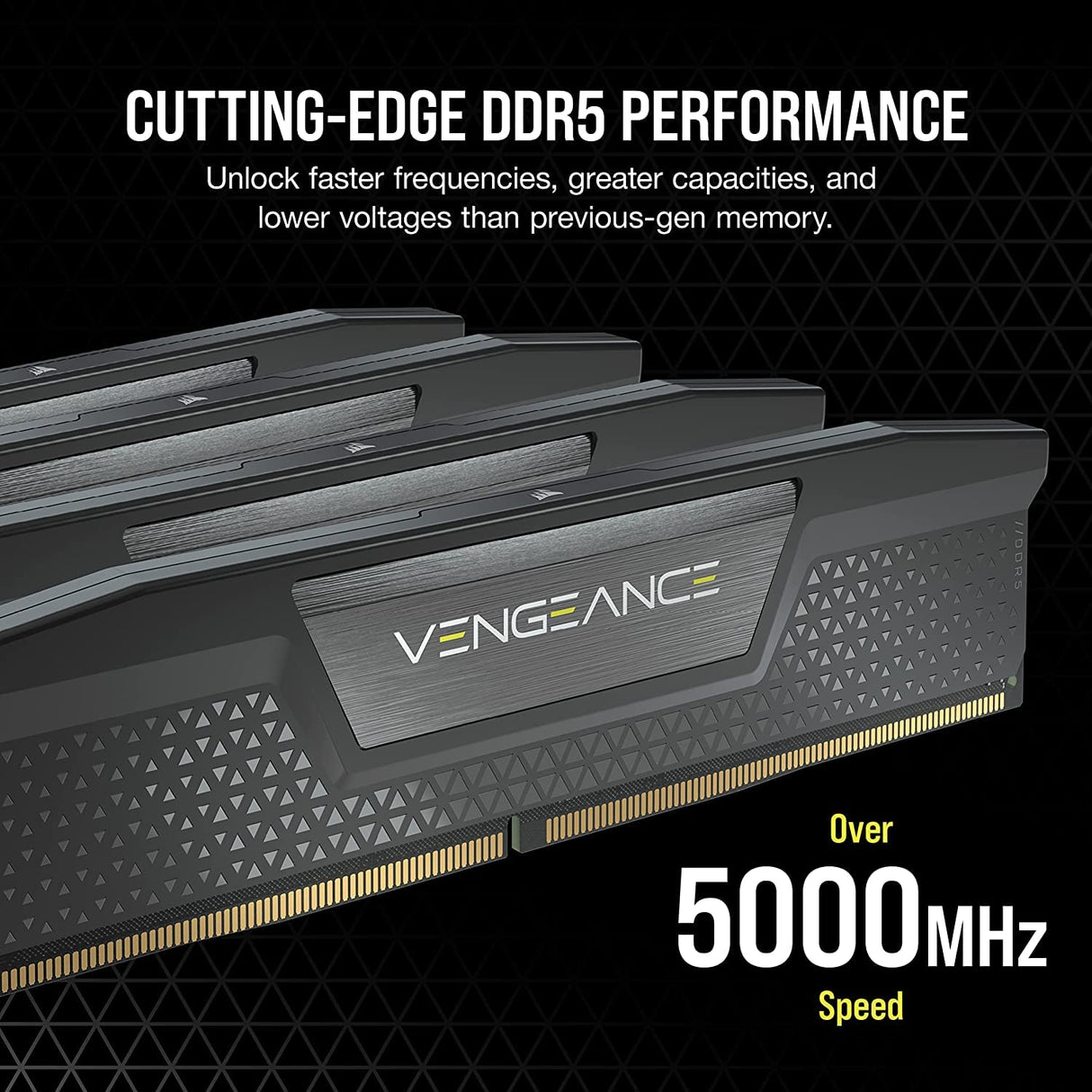 Corsair Vengeance DDR5 64GB (2x32GB) 5200Mhz C40 Memoria per Desktop (Regulación de Voltaje a Bordo, perfiles XMP 3.0 Personalizados, Factor de Forma Compacto, Optimizadas para Intel) Negro