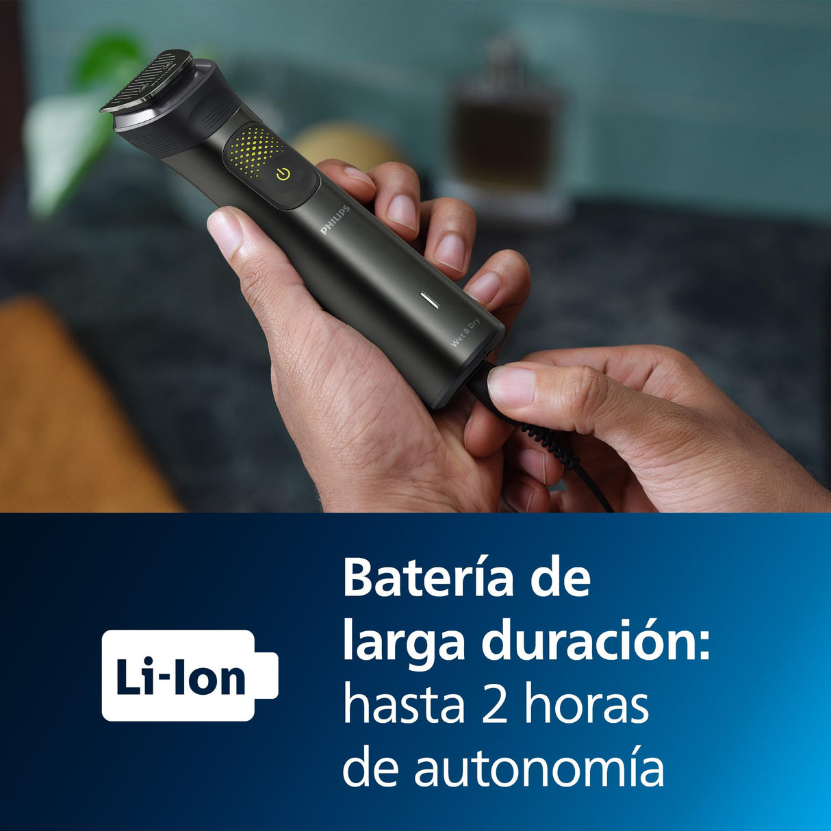 Philips Recortadora de Barba Serie 9000, Máquina Cortar Pelo, Cortapelos Hombre, Kit 14 en 1 Para Cara, Pelo, Orejas, Nariz y Cuerpo,120min de uso, En Seco y Húmedo, Recargable, OneBlade, MG9550/15