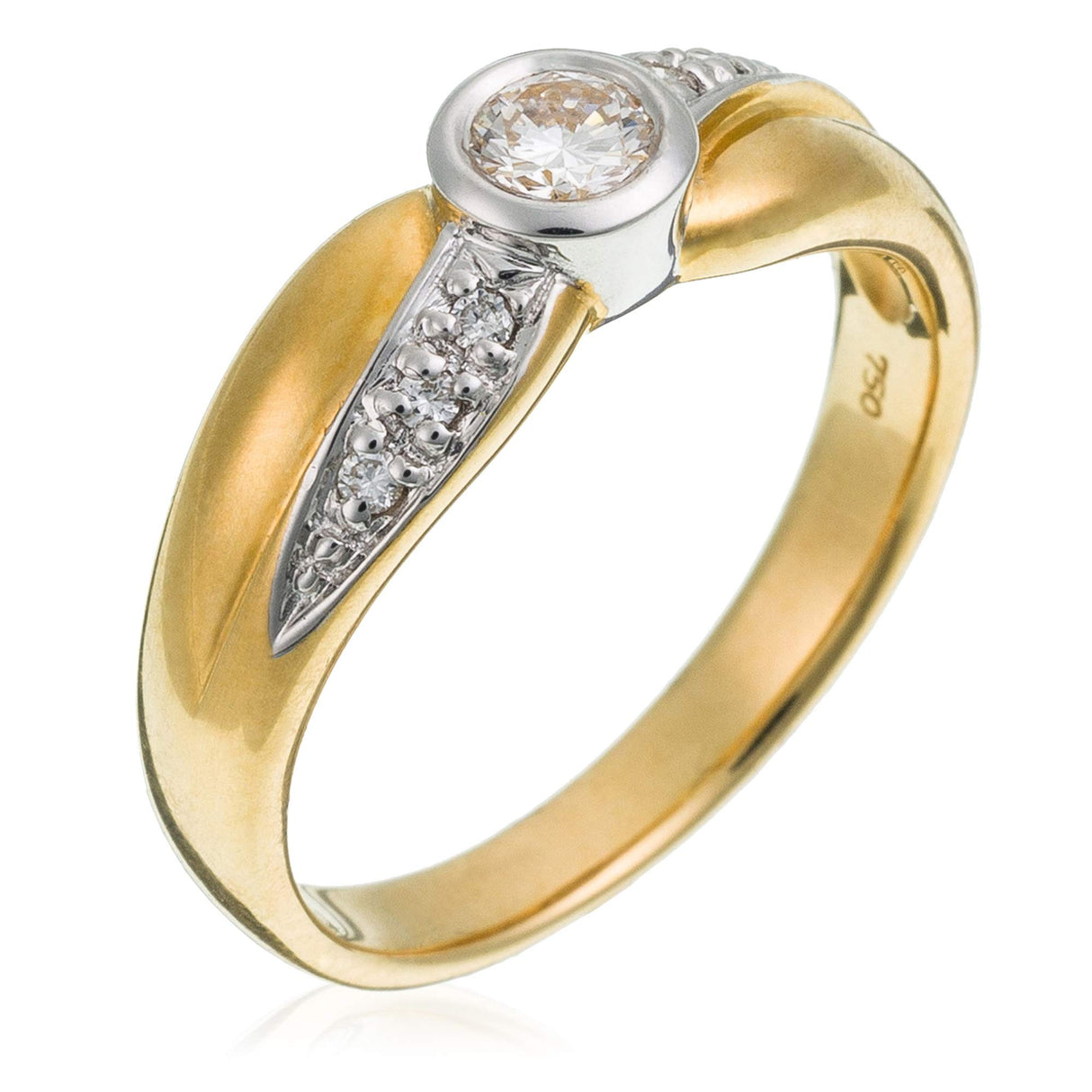 Orphelia Mujer 18 k (750) oro amarillo redondo blanco diamante