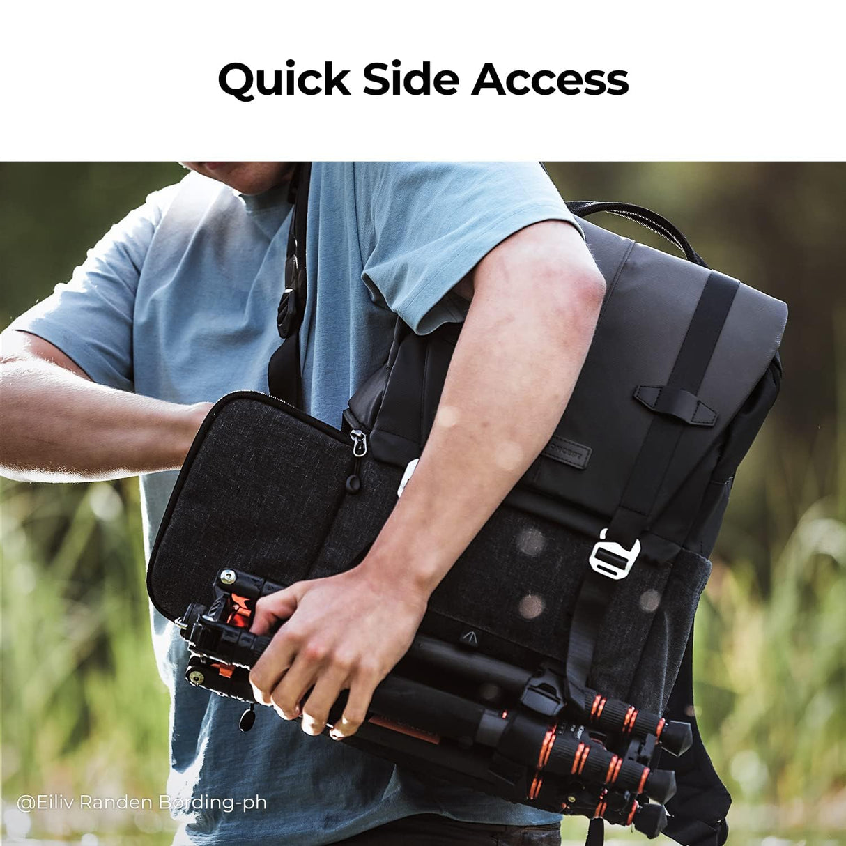 K&F Concept Mochila Camara Multifuncional, Mochila Fotografía Profesional, Mochila Fotográfica para Reflex Impermeable, Bolsa Cámara Compartimento para Portátil de 15.6 Pulgadas(20L) Gris
