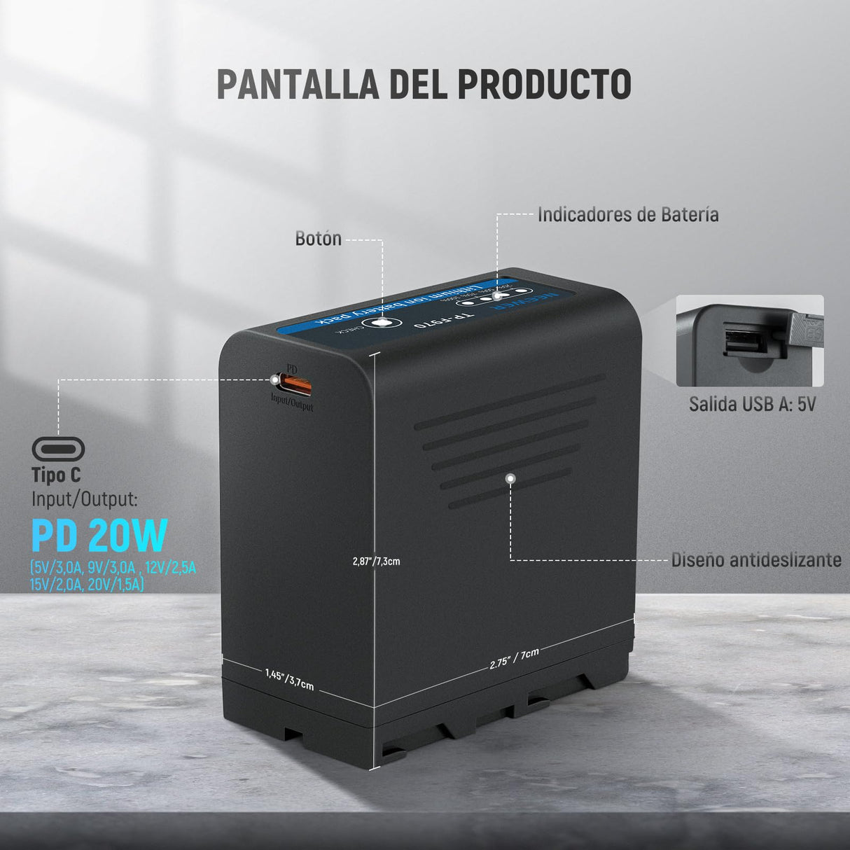 NEEWER BÁSICO 2 Pack NP-F970 7800mAh Baterías Repuesto NP-F Batería Recargable para Sony FX3/FX30/A7, para Canon R5, para Nikon Z8, 20W Tipo C PD Carga Rápida para Videocámara Monitor Luz LED, TP-F970