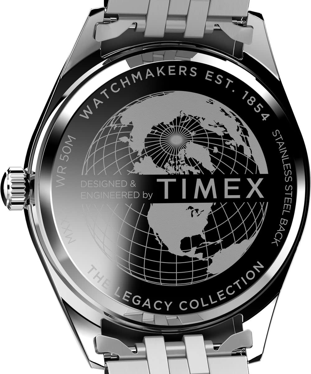 Timex Trend - Reloj de 41 mm de acero inoxidable para hombre, correa de acero inoxidable, esfera negra, caja de acero inoxidable TW2V67800