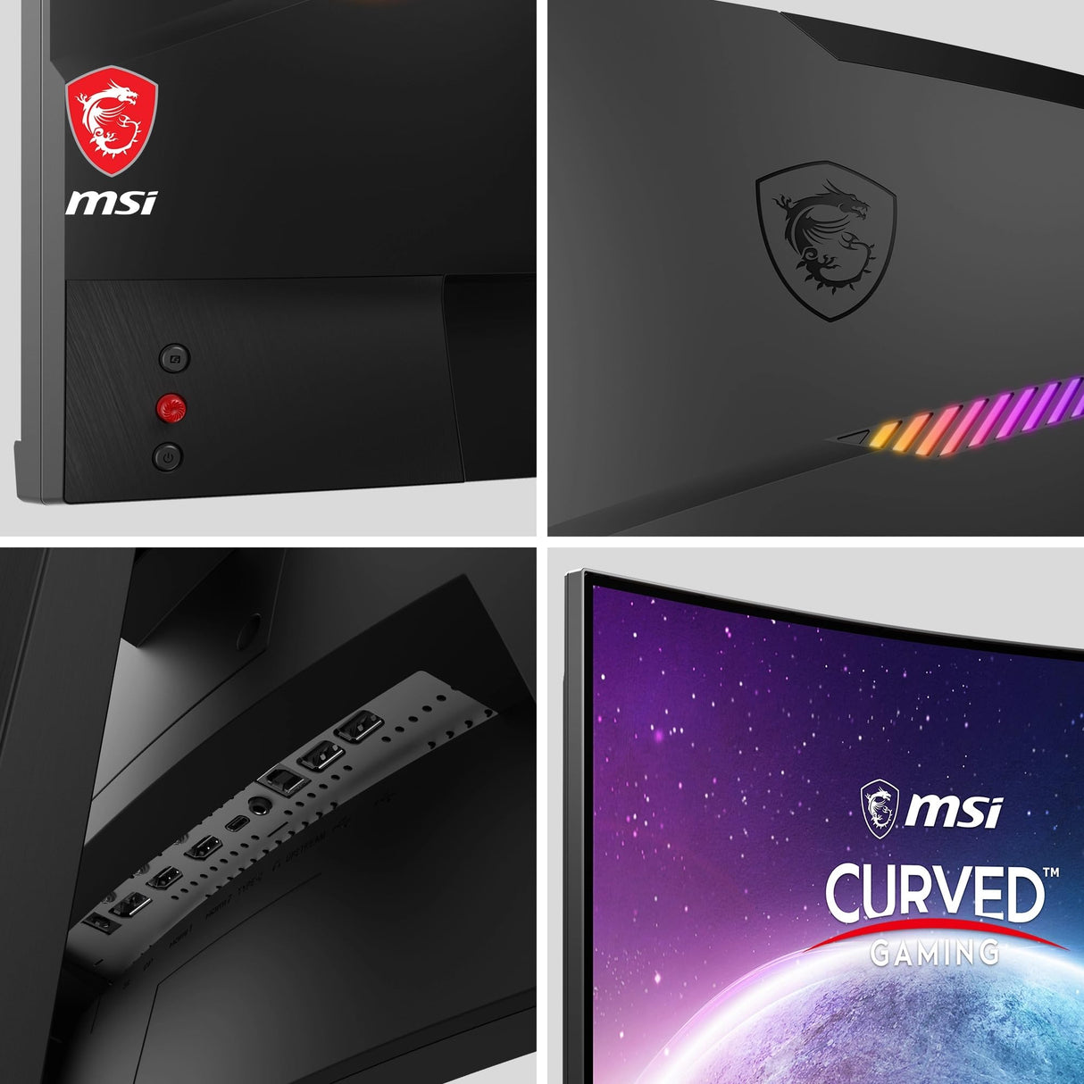 MSI mag 275CQRF-QD - Monitor Curvo Gaming de 27" WQHD 2560 x 1440, Rapid VA Panel, 170Hz / 1ms GTG, AMD FreeSync Premium, HDR Ready, Quantum Dot, Curvatura 1000R, Color Negro