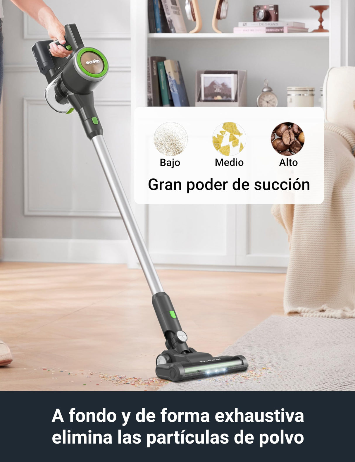 Eureka NEC370 Aspiradoras Escoba, 300 W, 0.6 Liters, 83 Decibeles, Black