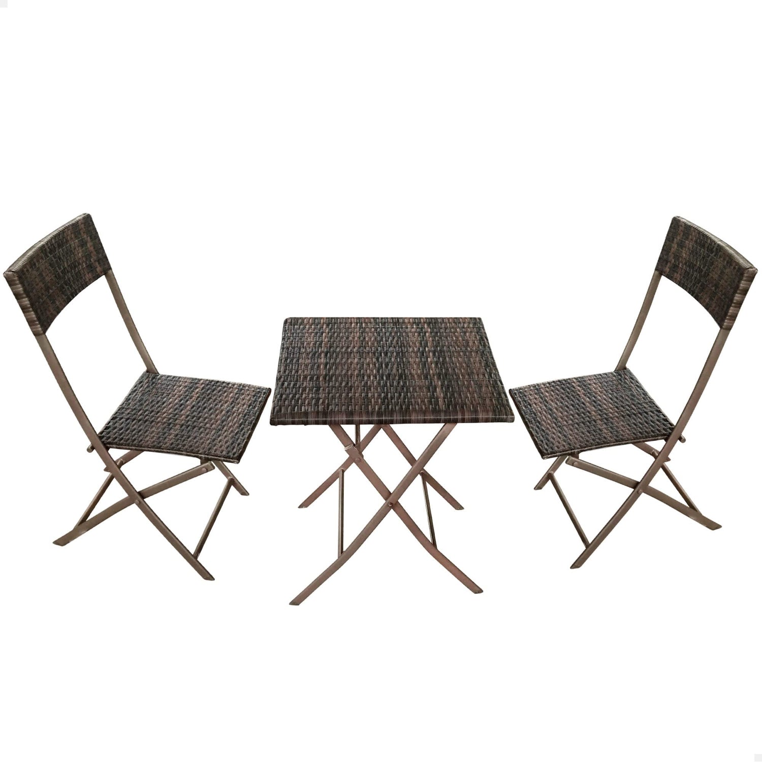 Aktive 61121 - Conjunto mesa y sillas jardín 2 personas | Incluye mesa 60x60x72 y Dos sillas 47x83,5 | Mesa y sillas terraza pequeña ligero y cómodo | Uso en interior y exterior