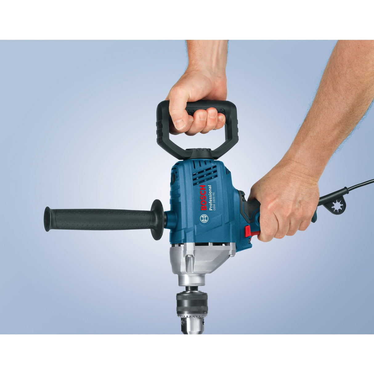 Bosch Professional GBM 1600 RE - Taladro sin percusión (850 W, Ø max perforación acero 16 mm, empuñadura giratoria 360°, en caja)