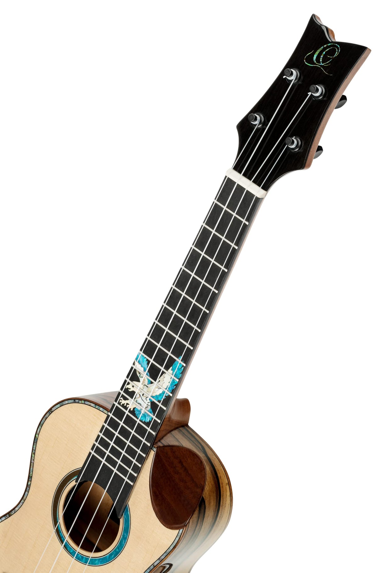 Ortega Guitars, Ukelele acústico eléctrico de 4 cuerdas para habitación privada Elite Series con bolsa, derecha, (EAGLESUITE-U)