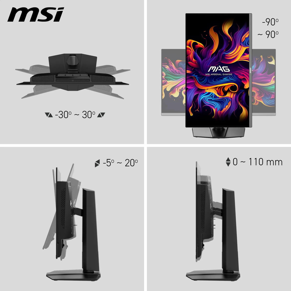 MSI mag 272QP QD-OLED X50 de 27 Pulgadas Monitor Gaming WQHD, Panel OLED Quantum Dot 2560 x 1440, 500 Hz, 0,03 ms, DisplayHDR True Black 500, AMD FreeSync Pro, HDMI 2.1, DP 1.4a, Negro